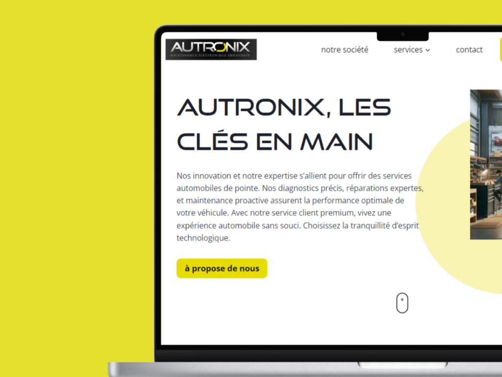 Mockup site internet format pc portable Autronix