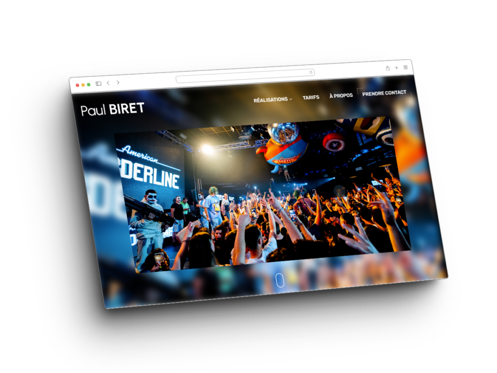 Mockup site internet format ordinateur Paul BIRET